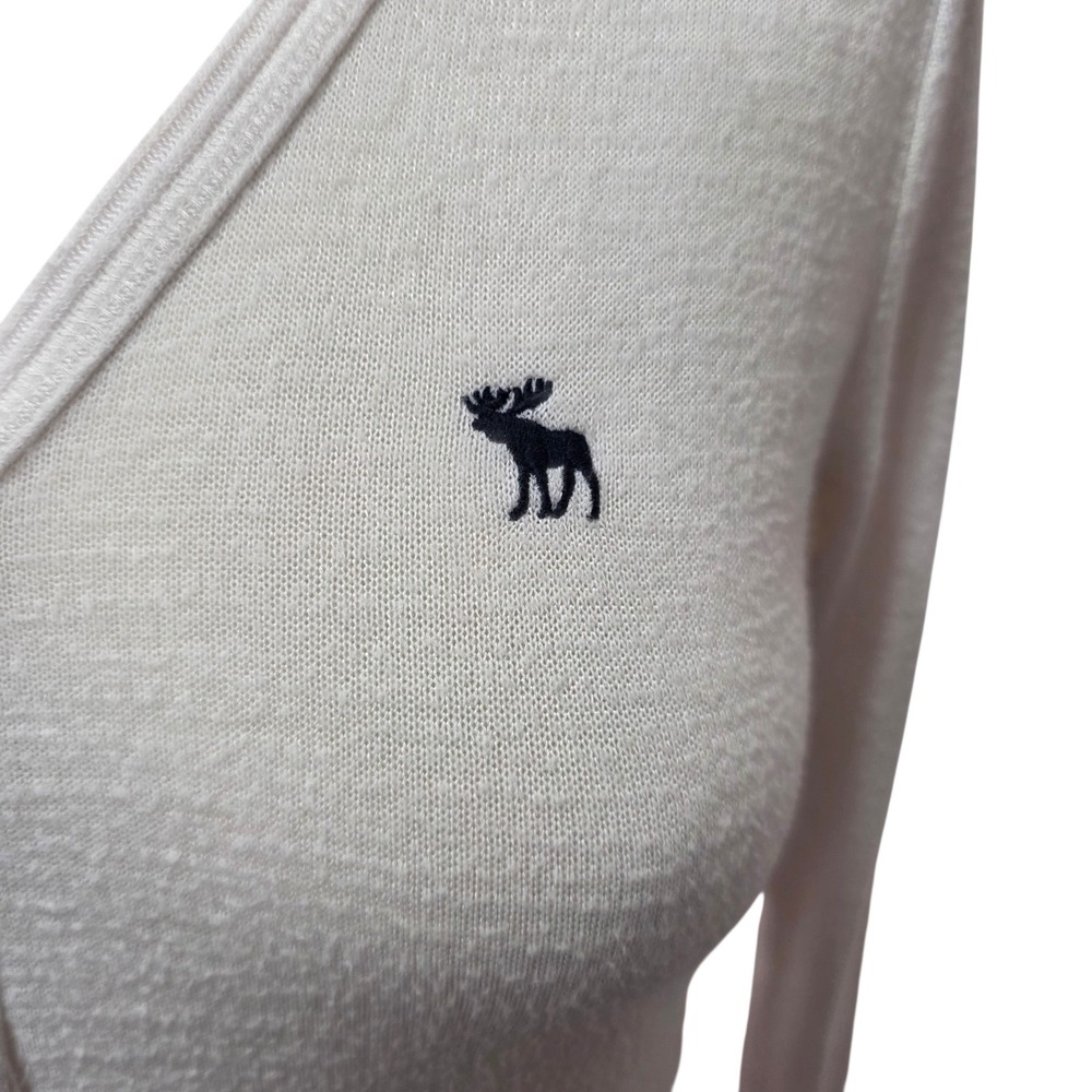 Abercrombie & Fitch Soft A&F Cozy Henley Shirt White Long Sleeve Top Small - Picture 2 of 6